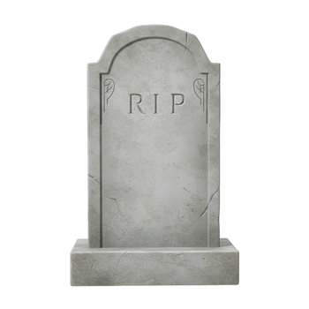Isolated Tombstone with RIP Inscription and Decorative Accents on Transparent Background png