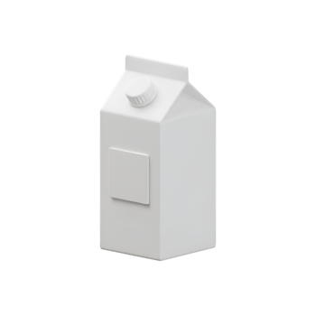 Minimalist White Milk or Beverage Carton Isolated on Transparent Background png