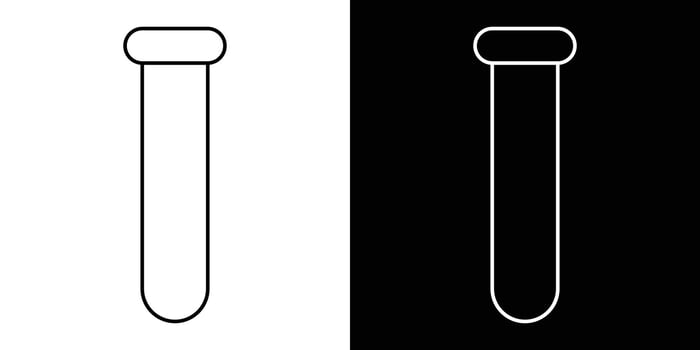 Simple outline of a test tube, a classic symbol for science, research, and laboratory experiments, clean illustration for educational and scientific designs, high resolution available vector