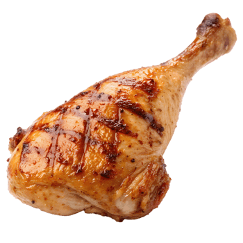 Savory Roasted Chicken Leg on Transparent Background png
