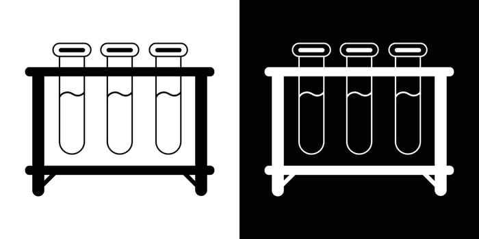 Test tube rack diagram. Laboratory equipment. vector