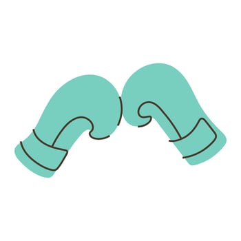 Vibrant boxing gloves, equipment for combat sports. Minimalist clip art vector