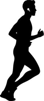 Male runner silhouette jogging exercise fitness activity illustration vector