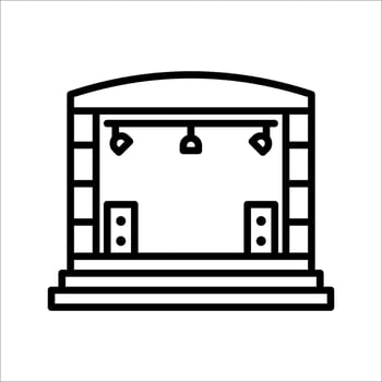 Concert stage Icon. Symbol isolated white background. illustration. color editable. vector