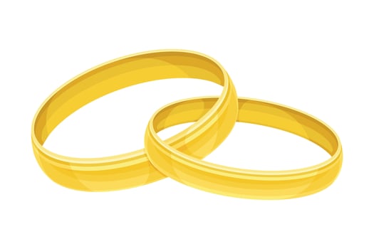 Pair of Wedding Golden Ring Closeup Illustration vector