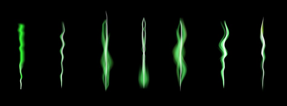 Eerie green light forms create abstract patterns in dark environment during a creative design session. vector