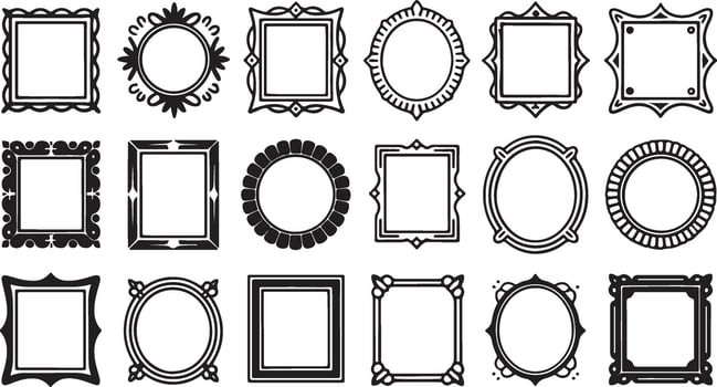 Set of vintage frames illustration vector