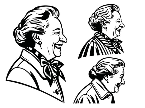 Aging Gracefully Three Expressions of Wisdom and Warmth vector
