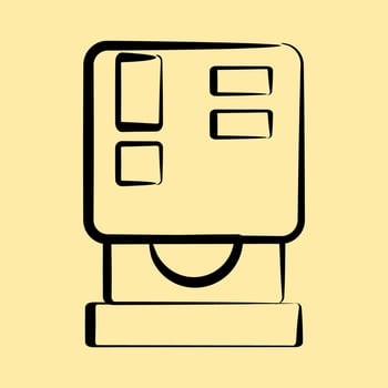 Icon cd room. Computer components elements. Icon in hand drawn style. vector