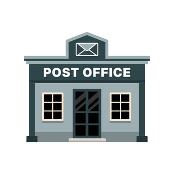 Flat Illustration of a Post Office Building with Mail Symbol vector