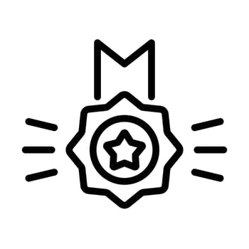 symbol illustrator winner medal icon illustrator award medal vector