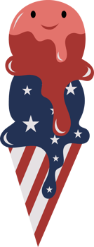 Patriotic Ice Cream Cone Illustration png