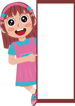Cartoon Girl Pointing to Blank Sign png