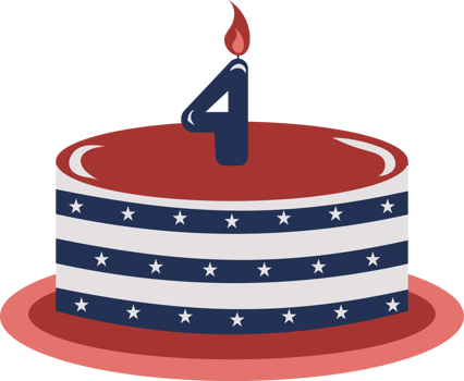 Patriotic Fourth of July Cake Illustration png