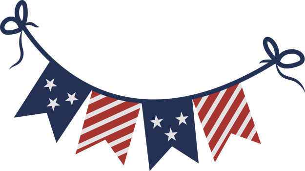 Patriotic Bunting with Stars and Stripes png