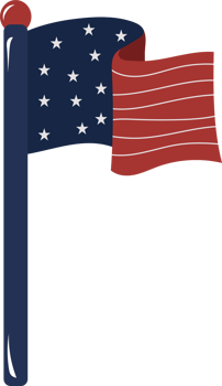 Waving American Flag Illustration Graphic png