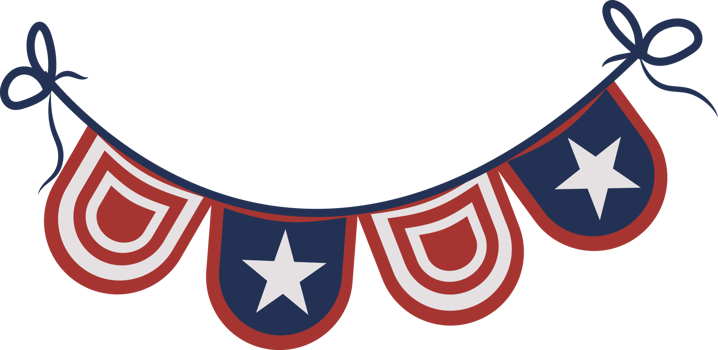 Patriotic Bunting Decoration with Stars and Stripes png