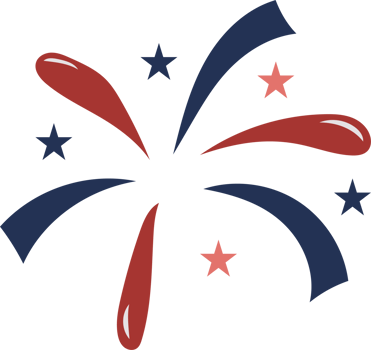 Red White and Blue Fireworks Graphic png