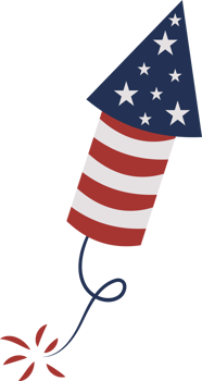 American Patriotic Firework Rocket Illustration png