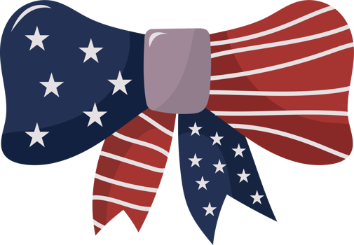 American Flag Bow Illustration Graphic png