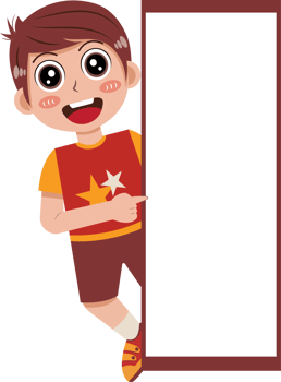 Cartoon Boy Pointing to Blank Sign png
