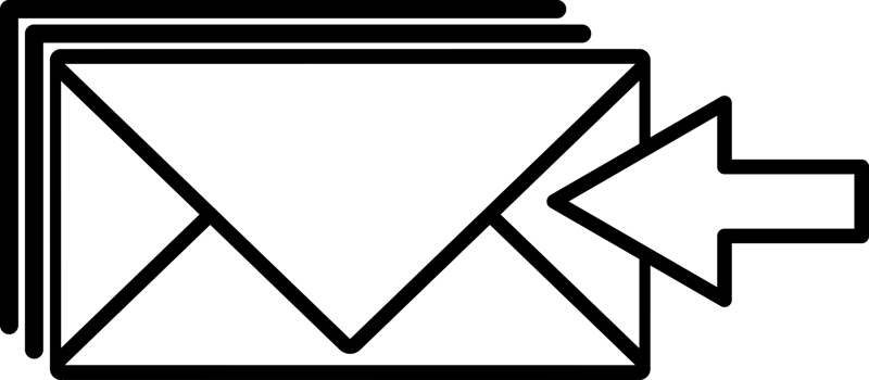 icon Inbox mails flat style png