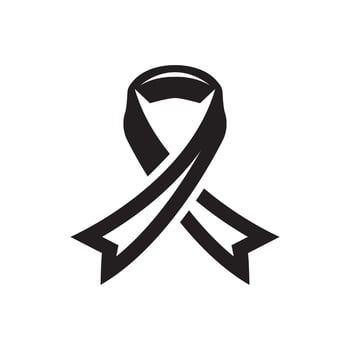 Flat black silhouette of a ribbon vector