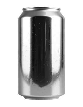Empty Cold Drink Can with Water Droplets, 3D Aluminum Mockup. png