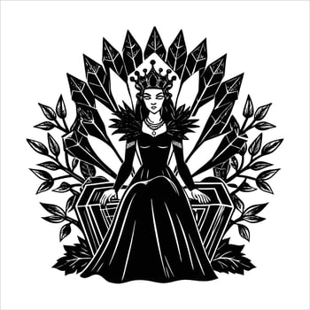Fairy queen seated vector