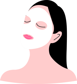 Women with face mask png