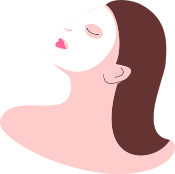 Women with her face mask png