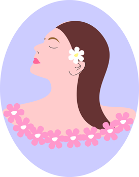 Women beauty flower purple background png