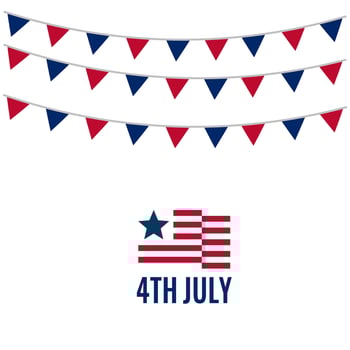 4th of July Patriotic decorations. Flat design. Illustration on white background. vector