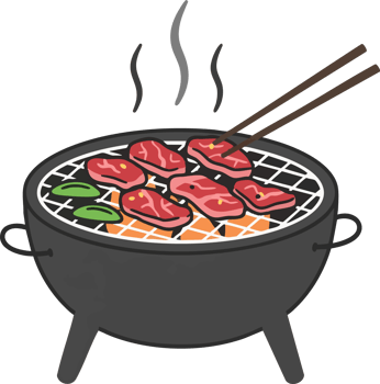 Grilling Meat and Vegetables with Chopsticks png
