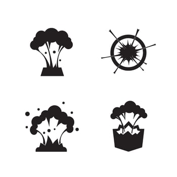 Editable Black Ink Blast Shapes with splash and smudge aesthetics vector