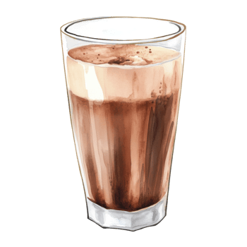 Iced coffee in a glass transparent background png