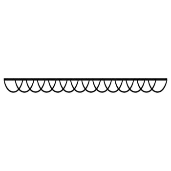 decorative pennant icon over white background, black and white design. illustration. vector