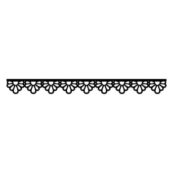 decorative lace border ornament icon over white background, flat style, illustration vector