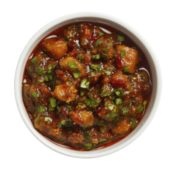 Bowl of potato curry on transparent background png