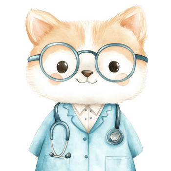 Cat dressed as a doctor on transparent background png
