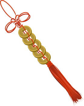 Chinese Lucky Coins Charm Illustration png