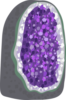 Illustration of Amethyst Geode Crystal png