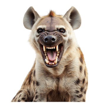 Hyena showing its teeth on transparent background png