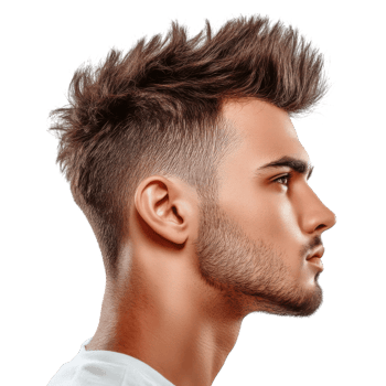 Man with stylish haircut on transparent background png