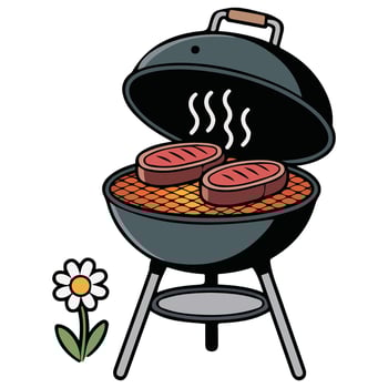 Outdoor cooking grill isolated illustration vector