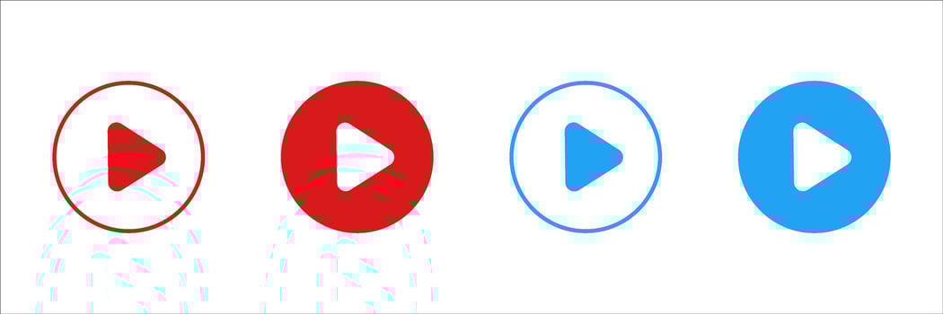 play button icon, Pause Button red and blue play button. For your website, logo, app, UI design. Illustration, isolated on white background. vector