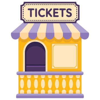 Carnival ticket window isolated illustration vector