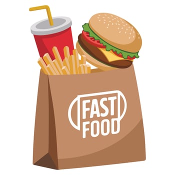 Fast food paper package isolated illustration vector