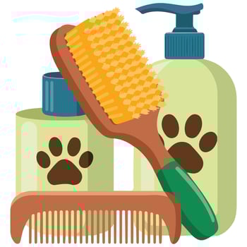 Pet care accessories set isolated illustration vector