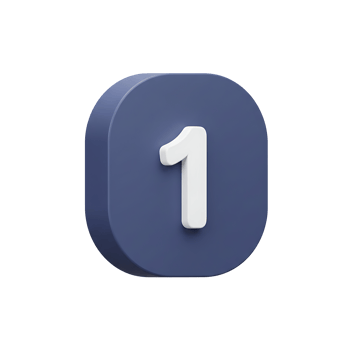 Three Dimensional Number One Button Dark Blue Background White Digit png